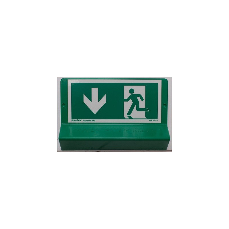 Signalétique braille Issue de secours - Flèches en bas