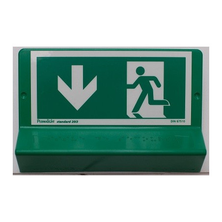 Signalétique braille Issue de secours - Flèches en bas