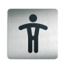 Panneau - Toilettes Messieurs - 150x150 mm - Acier