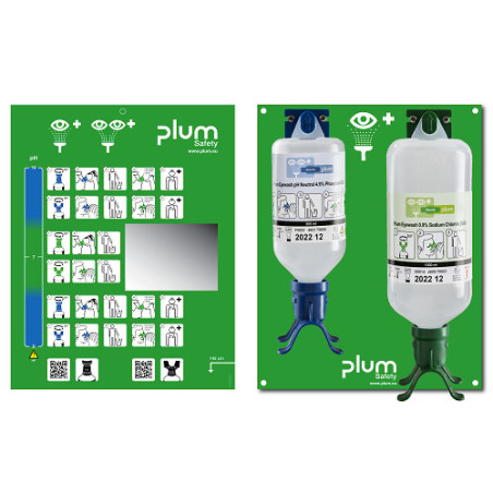 Lave-œil avec Flacons de Solution Saline et Neutre - Station de Rinçage Mixte