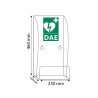 Support mural pour défibrillateur avec signalétique DAE - 460 x 250 x 150 mm - Plastique transparent
