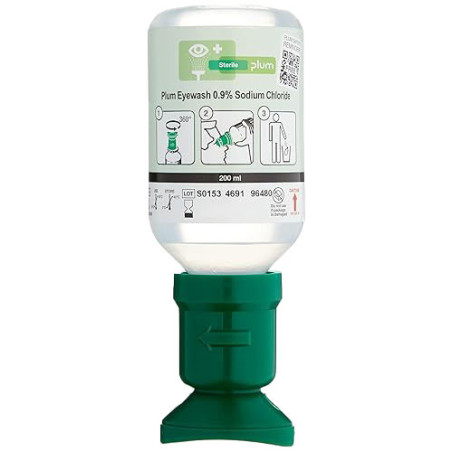 Flacon de Solution Saline - Lave-oeil pour Rinçage Oculaire avec Trousse de Transport - 200mL - PLUM