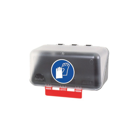 Boîte de rangement EPI pour Gants de protection - Bleue ou transparente - ABS