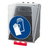Boîte de rangement EPI pour Gants de protection - Bleue ou transparente - ABS