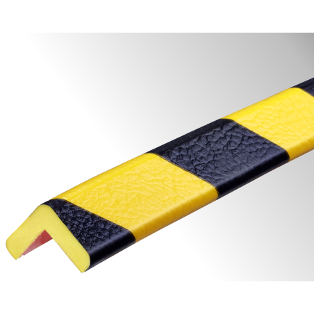 Profil butoir - Flexible jaune et noir 1 m - Mousse polyuréthane