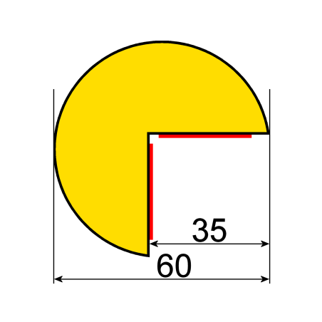 Butoir - Profil flexible à angle droit - Longueur 1 m - Mousse polyuréthane