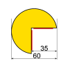 Butoir - Profil flexible à angle droit - Longueur 1 m - Mousse polyuréthane