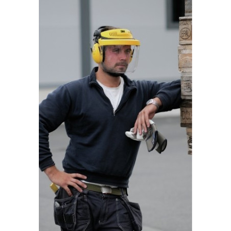 Casque anti bruit - Visière transparente polycarbonate 27 dB