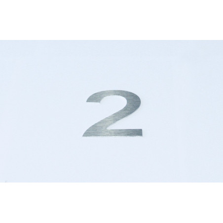 Chiffre relief en aluminium brossé chiffre 2