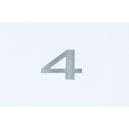 Chiffre relief en aluminium brossé chiffre 4