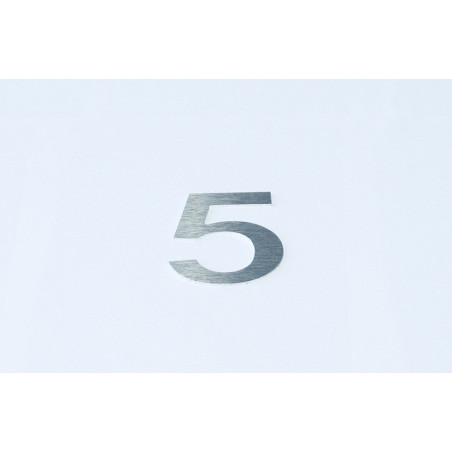 Chiffre relief en aluminium brossé chiffre 5