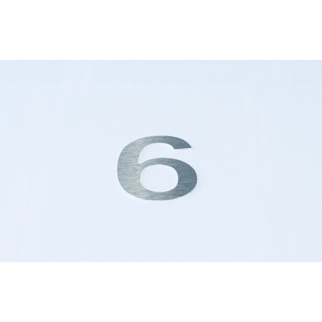 Chiffre relief en aluminium brossé chiffre 6