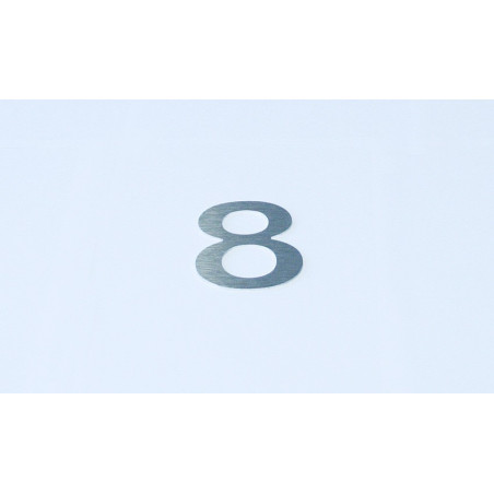 Chiffre relief en aluminium brossé chiffre 8