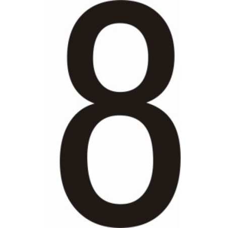 Chiffres adhésifs coloris noir - 0, ...,9, 50 ou 75mm - par 10 