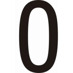 Lot de 10 chiffres adhésifs coloris noir  "0", ...,"9, 50 ou 75mm