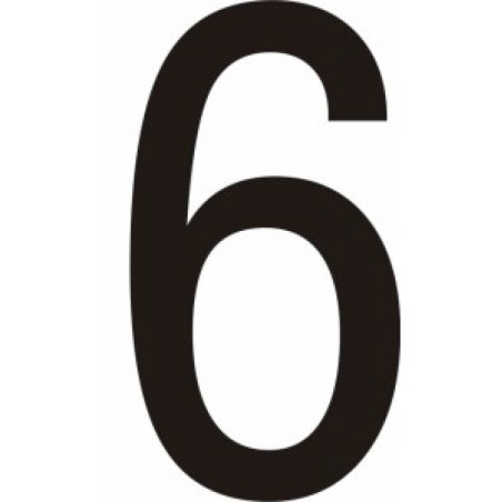 Lot de 10 chiffres adhésifs coloris noir  "0", ...,"9, 50 ou 75mm
