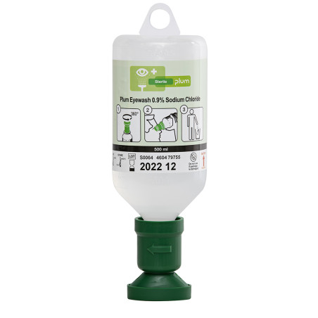 Flacon de Solution Saline Stérile - Lave-oeil DUO Ergonomique pour Soins Oculaires Urgence - PLUM