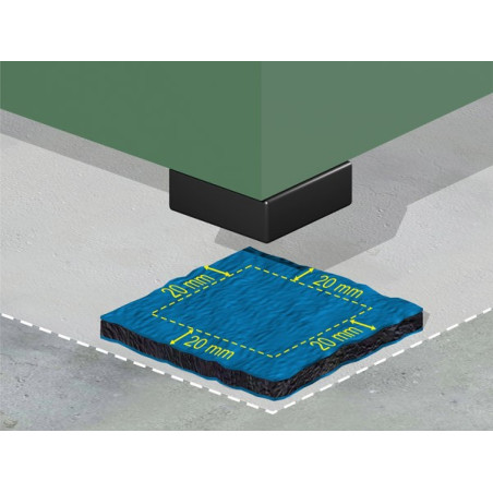 Dalle anti-vibration - Environnement huileux, charge lourde - 500 x 500 mm