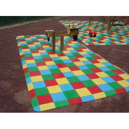 Dalles de sol sécurisées DALLE en gris pour aire de jeux enfants