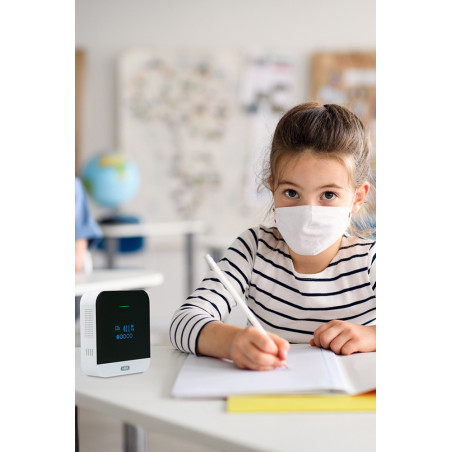 Détecteur de CO2 - Alerte sonore et visuelle, écran OLED - 95 x 95 x 26 mm