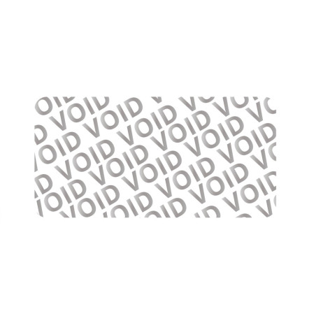 Étiquettes Personnalisées - Propriété Infalsifiable avec Motif VOID - Polyester Argenté