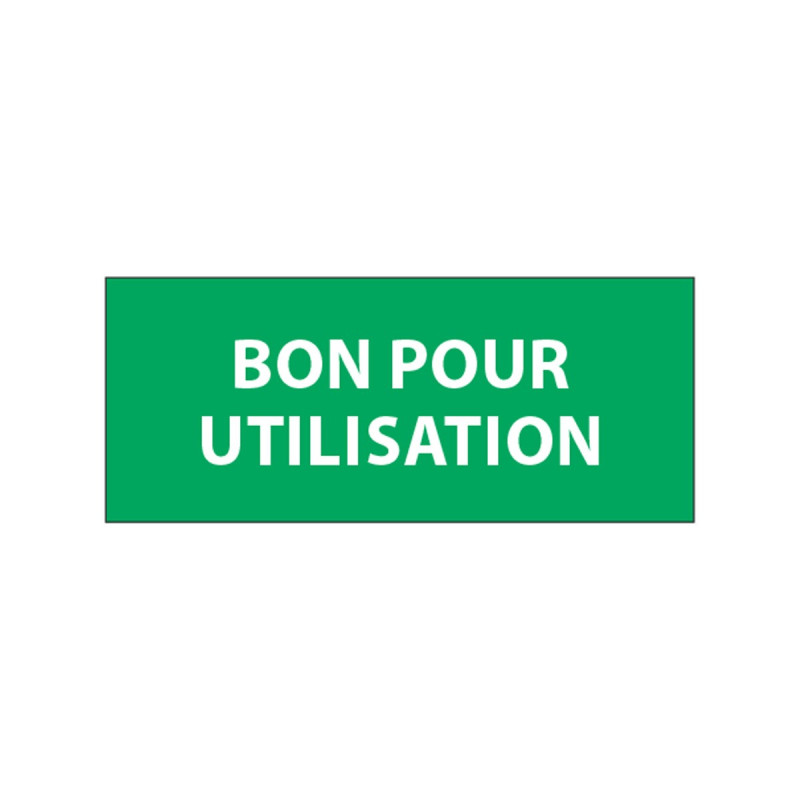Étiquettes d'inspection - Bon pour utilisation - 38 x 16 mm - Film polymère -  lot de 25 cartes de 14 étiquettes