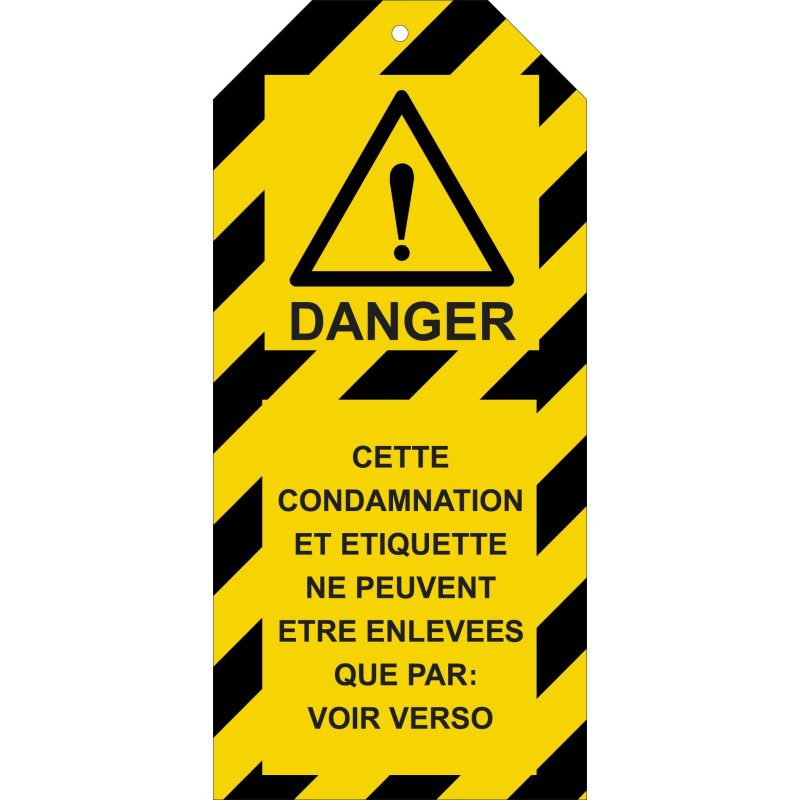 Étiquettes de Condamnation - Danger - Polyester Souple