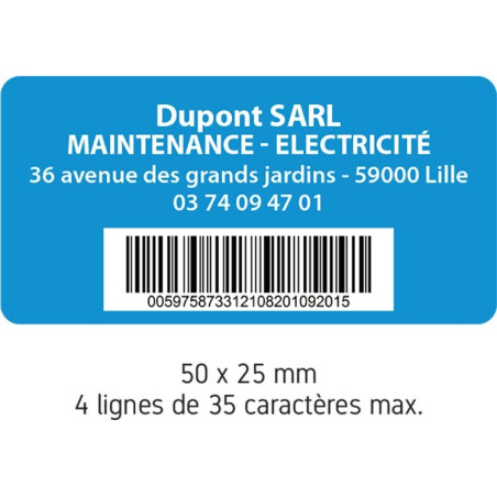 Étiquettes Personnalisées - Propriété SECURÉTIK - Vinyle Polymère Laminé - Lot de 240
