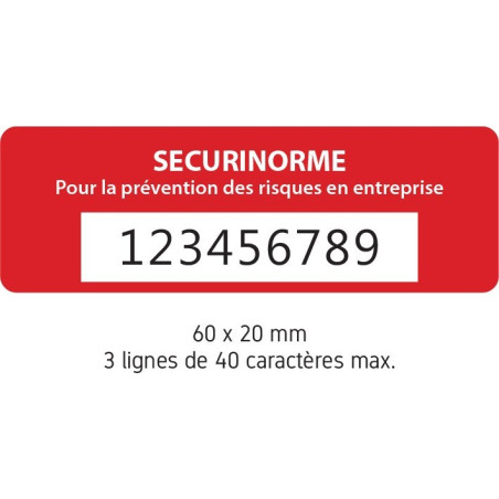 Étiquettes Personnalisées - Propriété SECURÉTIK - Vinyle Polymère Laminé - Lot de 240