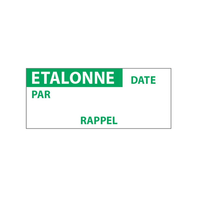 Lot étiquettes d'inspection "Etallonné par" tissu plastifié