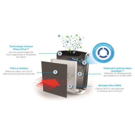 Filtres HEPA de haute qualité pour purificateur d'air Aeramax DX55, couvrant 18m².