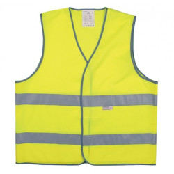 Ce gilet de sécurité jaune est un accessoire indispensable pour la sécurité routière. Il est notamment recommandé lors de la pra