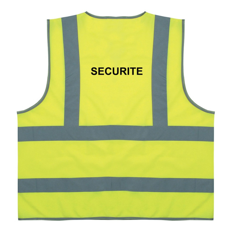 Le gilet de sécurité jaune à 4 bandes "Sécurité" est d'une importance capitale pour garantir votre visibilité lors de vos travau