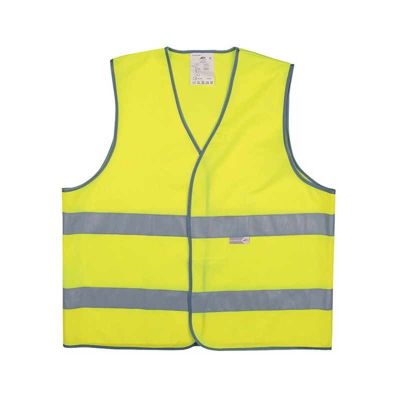 Gilet de sécurité - Jaune fluo à 2 bandes rétroréfléchissantes