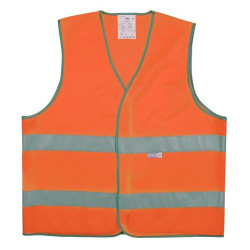 Gilet de sécurité - Orange à 2 bandes rétroréfléchissantes