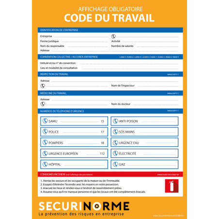Kit affichages obligatoires entreprise – De 11 à 49 salariés