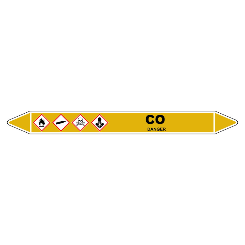 Marqueur de Tuyauterie "CO" en Vinyle Laminé
