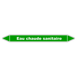 Marqueur de Tuyauterie - Eau Chaude Sanitaire - NFX 08-105 - Vinyle Laminé