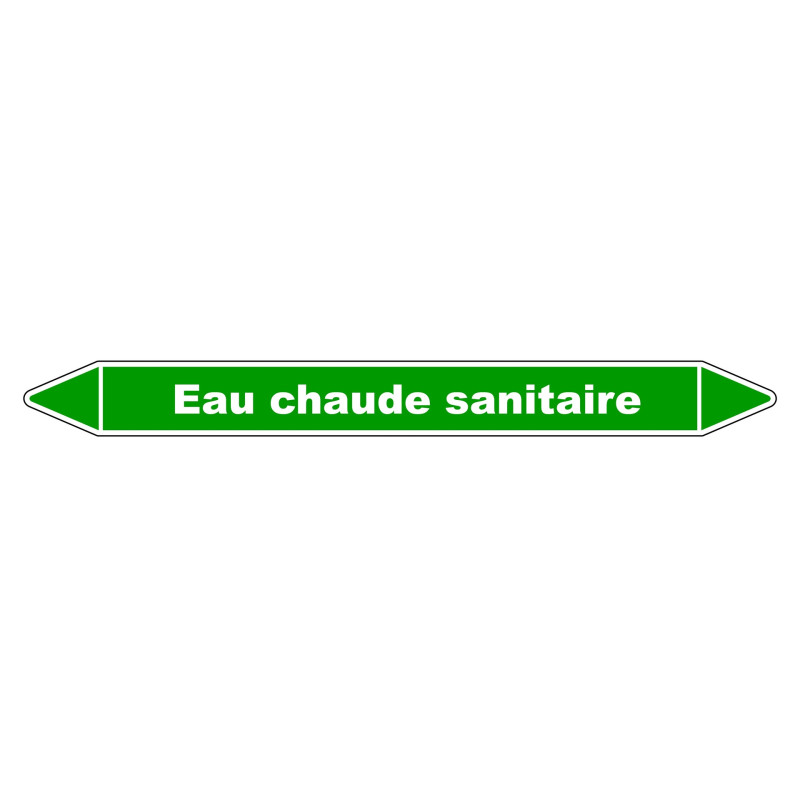 Marqueur de Tuyauterie - Eau Chaude Sanitaire - NFX 08-105 - Vinyle Laminé