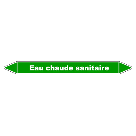 Marqueur de Tuyauterie - Eau Chaude Sanitaire - NFX 08-105 - Vinyle Laminé