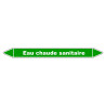 Marqueur de Tuyauterie - Eau Chaude Sanitaire - NFX 08-105 - Vinyle Laminé