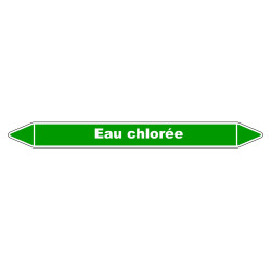 Marqueur de Tuyauterie "Eau chlorée" en Vinyle Laminé
