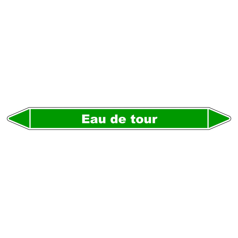 Marqueur de Tuyauterie "Eau de tour" en Vinyle Laminé