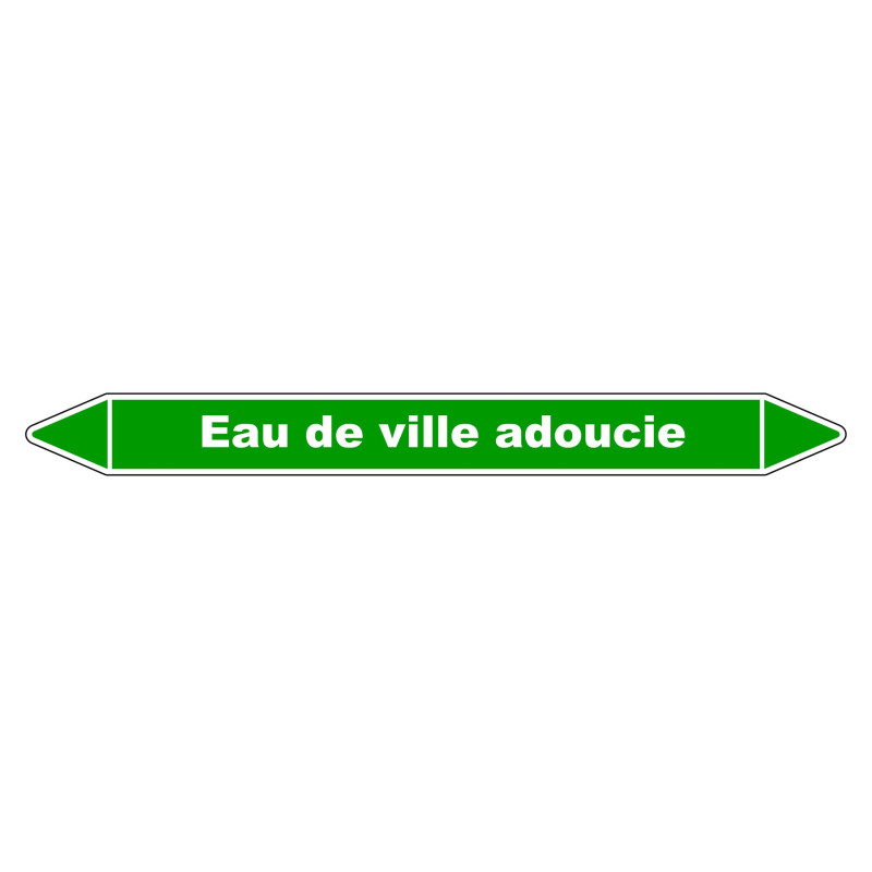 Marqueur de Tuyauterie - Eau de ville adoucie - NFX 08-105 - Vinyle Laminé