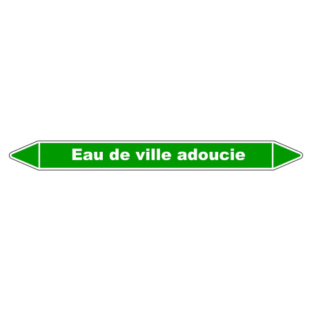 Marqueur de Tuyauterie - Eau de ville adoucie - NFX 08-105 - Vinyle Laminé
