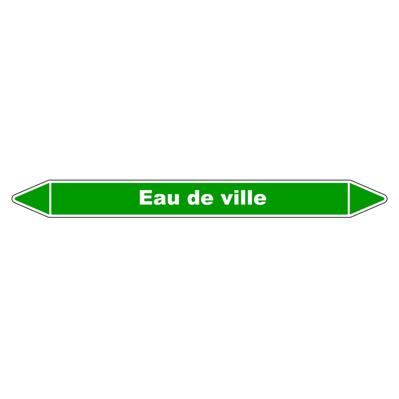 Marqueur de Tuyauterie - Eau de ville - NFX 08-105 - Vinyle Laminé