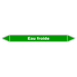 Marqueur de Tuyauterie "Eau froide" en Vinyle Laminé