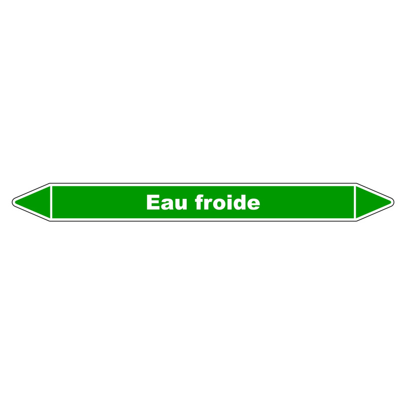 Marqueur de Tuyauterie "Eau froide" en Vinyle Laminé