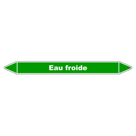 Marqueur de Tuyauterie "Eau froide" en Vinyle Laminé