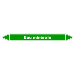 Marqueur vinyle laminé robuste pour identifier les tuyaux d'eau minérale.